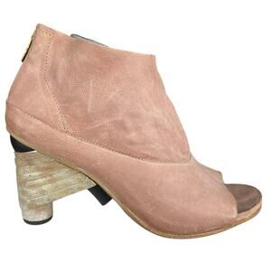 A.S. 98 Women’s Mauve Leather open Toe Ankle Boot Size 40 US 9/9.5